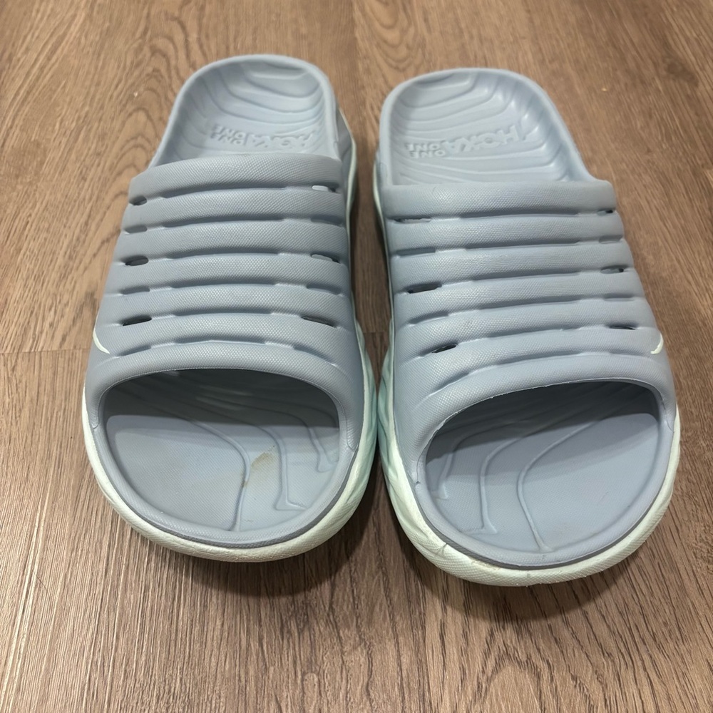 Hoka One One Ora Recovery Slides Women’s 9 Light Blue Slip On Sandals - Picture 4 of 8